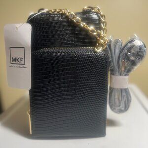 New: MKF Collection Women's Crystal Croco Crossbody Bag by Mia K, Black